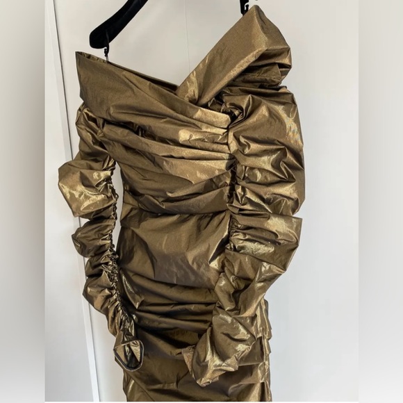 Dolce & Gabbana Draped Midi Dress Gold Size 40 BNWT - Picture 7 of 13